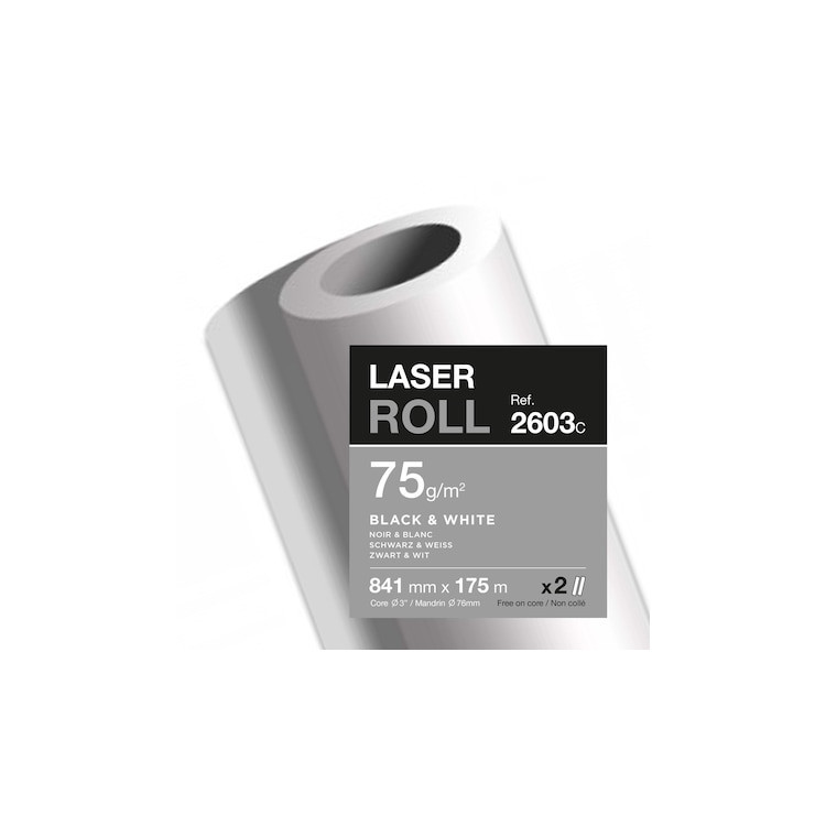 Papier traceur Laser 841mmx175m 75g