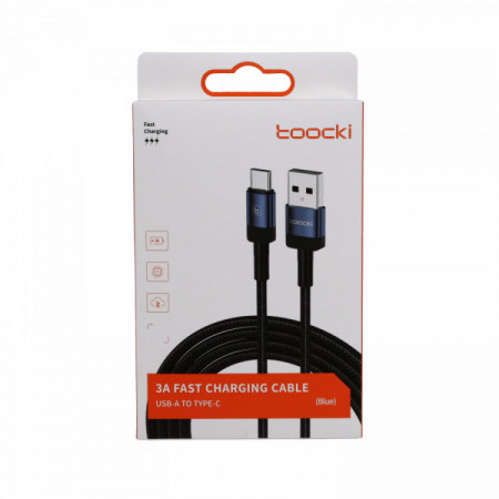 CABLE 2 M USB-A VERS USB-C 3A BLEU