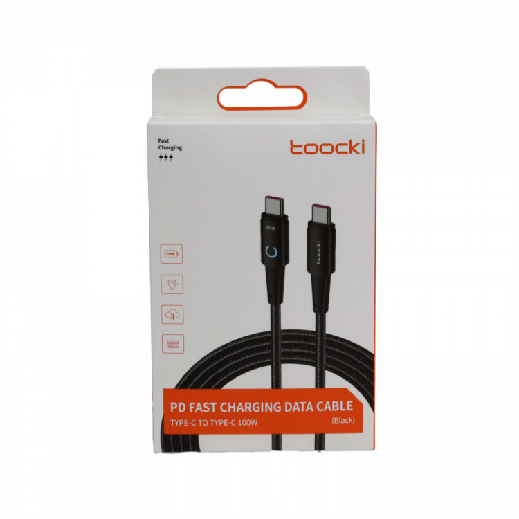 CABLE 2 M USB-C VERS USB-C PD100W NOIR