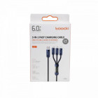 CABLE USB-A VERS LIGHTNING, USB-C, MICRO-USB QC 66W DIGITAL BLEU