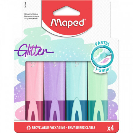 SURLIGNEUR PASTEL GLITTER X4 POCH