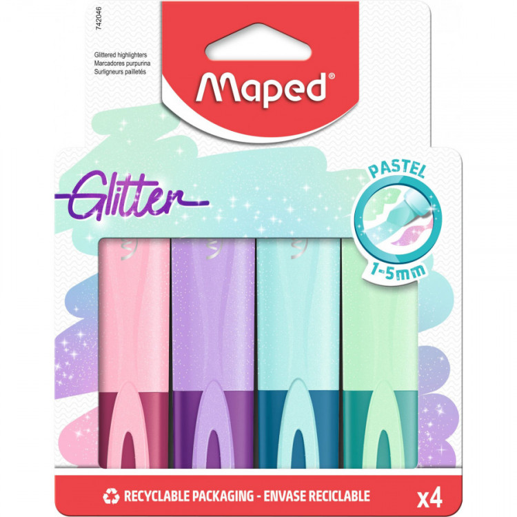 SURLIGNEUR PASTEL GLITTER X4 POCH