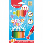 CRAYONS JUMBO FSC COLOR'PEPS X12