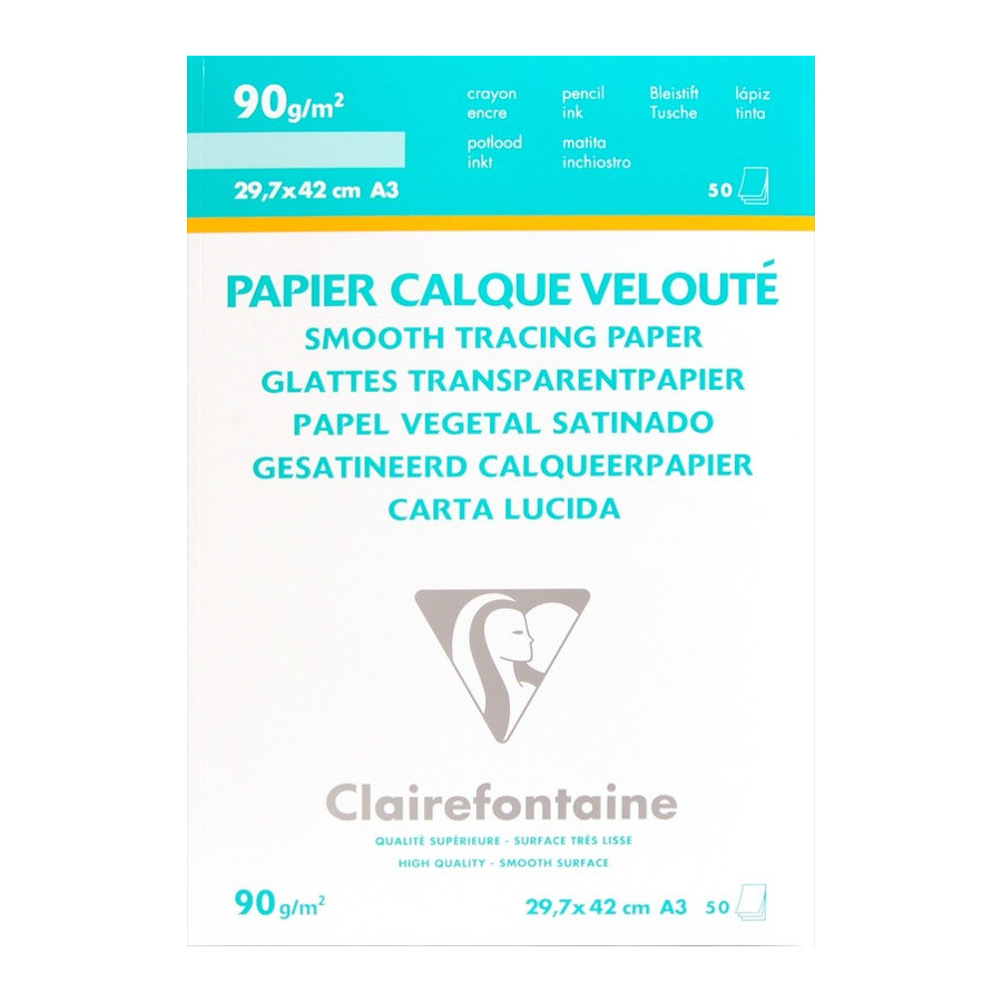 Bloc de 50 Feuilles A3 de Papier Calque 90G