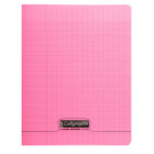 CAHIER POLYPRO, Petit Format, Grands Carreaux, 17X22 96 PAGES SEYES ROSE