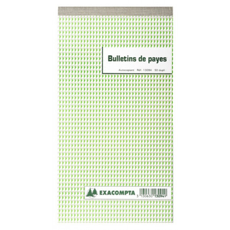 CARNET BULLETIN DE PAIE DUPLI 50F