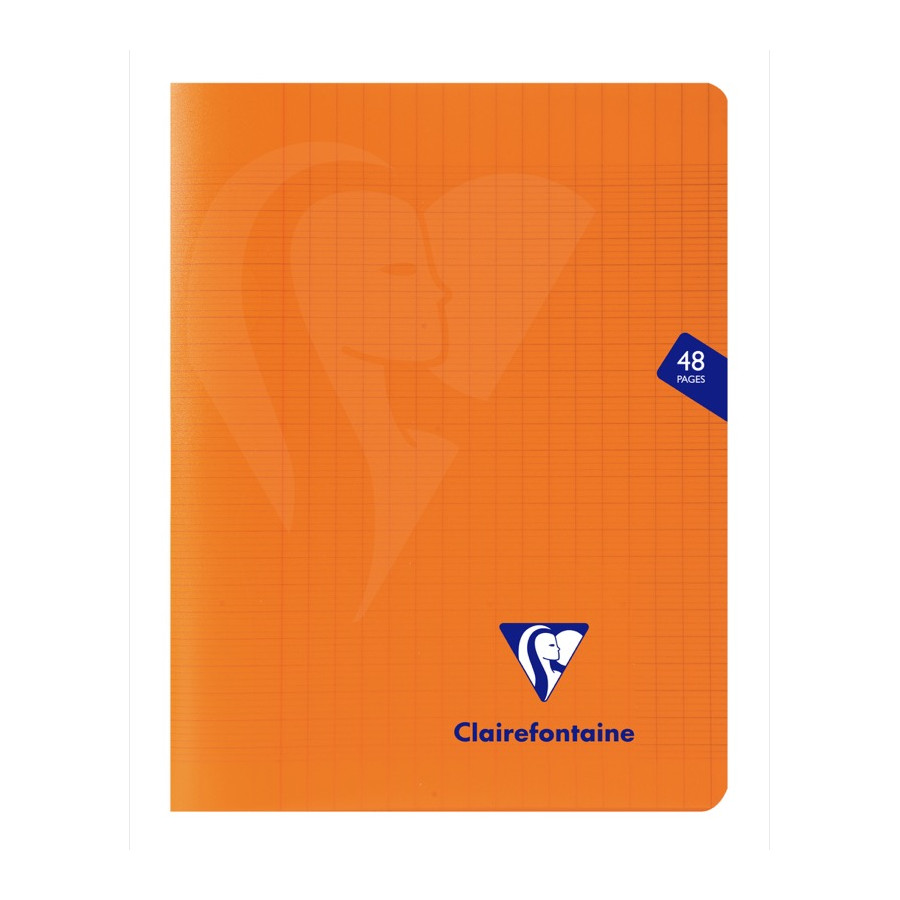 CAHIER POLYPRO, Petit Format, Grands Carreaux, 17X22 48 PAGES SEYES ORANGE  - BuroStock Guyane